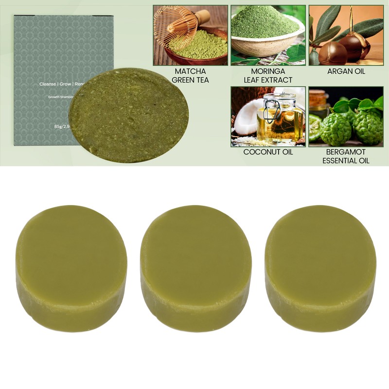 3pcs Hair Strengthening Shampoo Bar Moisturizing Deep Cleansing Scalp Care