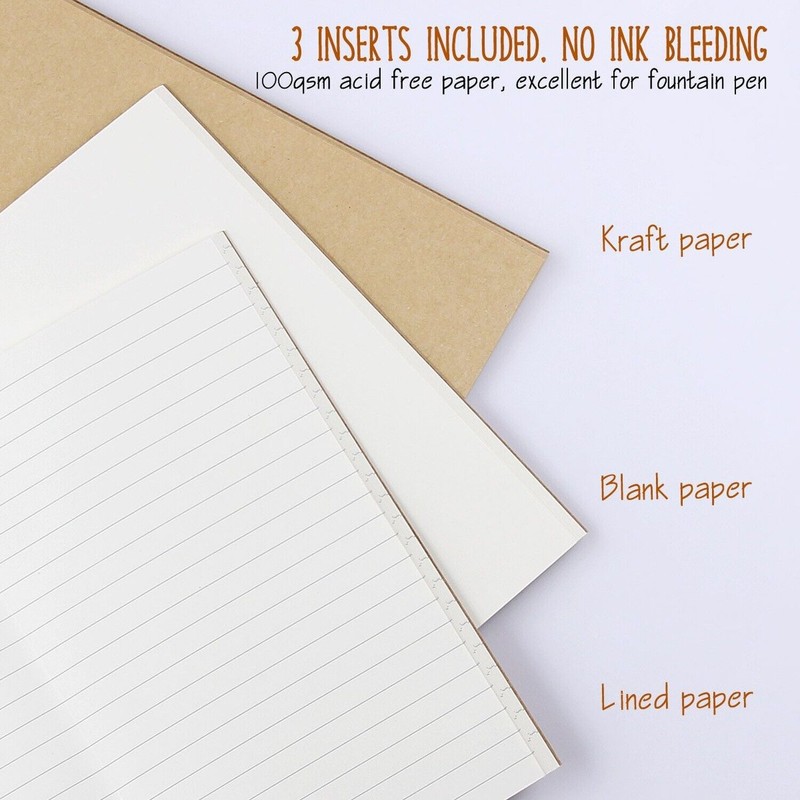 Robrasim Leather Journal Refillable Travelers Notebook, Antique Handmade Leather Writi...