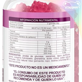 Gomitas V-BCA de Biotina, Colageno & Acido Hialuronico con 90 gomitas de 2gr c/u