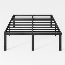 LUKIROYAL 20 Inch King Size Bed Frame, Tall Metal Platform Base with Large Storage Space, Heavy Duty Steel Slats, Easy Assembly, Noise-Free, No Box Spring Needed, Non-Slip, Black