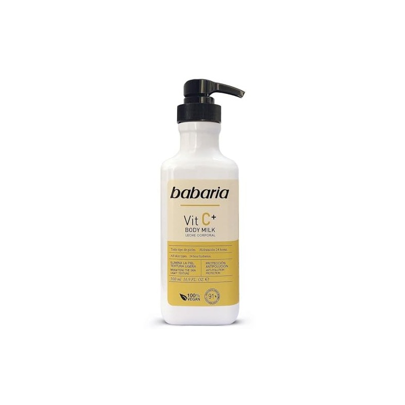 Babaria Leche Corporal Vitamina C, Blanco, 500 ml