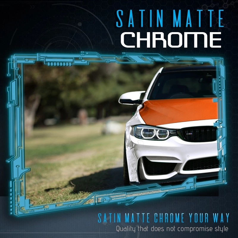 Solutions 60"x72" In Orange Satin Matte Chrome Metallic Vinyl Wrap