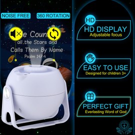 Aurelema Bible Verses Projector Galaxy Projector Includes 12 Interchangeable Christian Discs Night Light Set Project Religious on Walls or Ceilings for Gift(Classic)