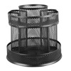 Rotating Pen Holder Black Mesh 7 Compartments Strong Metal Rotating