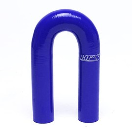 HPS 3/4" ID, Silicone 180 Degree U Bend Elbow Coupler Hose, High Temp 4-Ply Reinforced, Leg Length on Each Side: 4-1/2", 80 Psi Max. Pressure, SEC-8831-BLK, Silicone, Blue