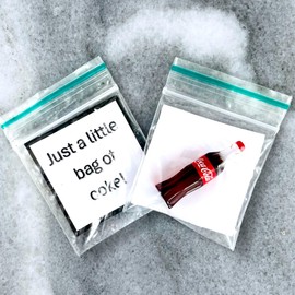 2 Little Bags Of... Novelty Joke Gift Bag with coke Bottle Design, Party Prop, Festival Accessory, Stag do, Baggie, Prank