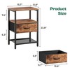 Huuger Night Stand with Fabric Drawer, Side Table with Mesh