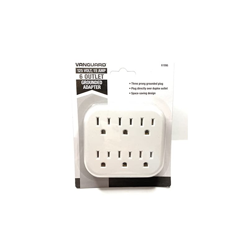 HFT Indoor 6 Outlet Grounded Adapter
