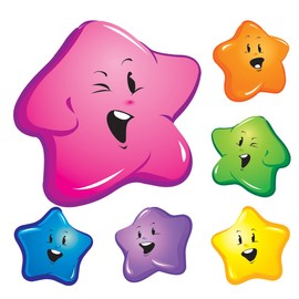 Avery Merit and Reward Stickers, Star Face, 30 mm Diameter, 50 Stickers (69602)