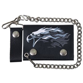 Hot Leathers (WLB1020 Black, 4" Tribal Eagle Tri-Fold Wallet
