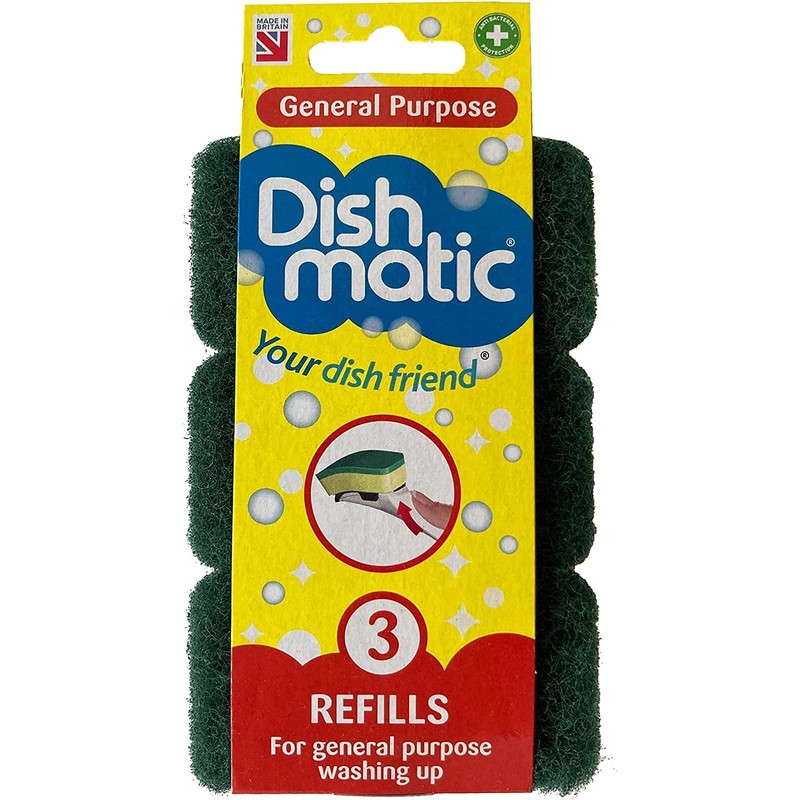 Dishmatic Fillable Washing Up Brush and Sponge - Value Pack,