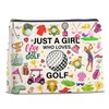 LGLZSHP Gifts for Golf Lovers Makeup Bag Golf Gifts Cosmetic Bag Zipper Makeup Pouch Just a Girl Who Loves Golf