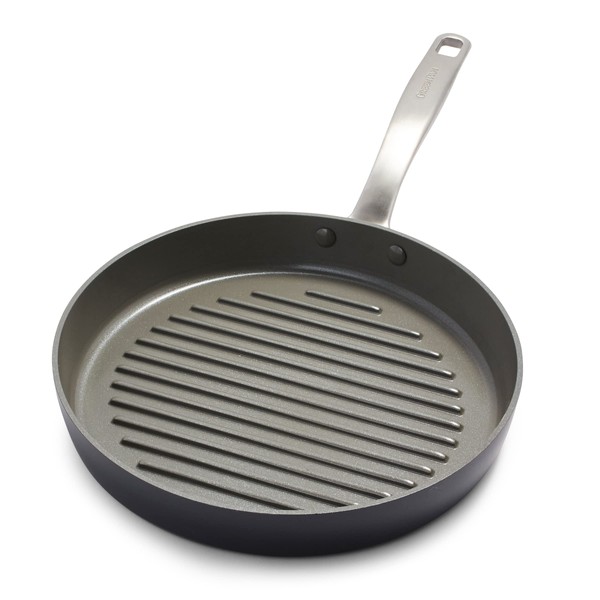 GreenPan Chatham Hard Anodized Healthy Ceramic Nonstick, 11" Grill Pan, PFAS-Free, Dishwasher Safe, Oven Safe, Gray