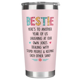 Birthday Gifts for Women Friendship - Christmas Gifts for Best Friends, Christmas Gifts for Friends - Friendship Gifts for Women Friends - Bestie Gifts for Best Friends Women - 20 Oz Pink Tumbler