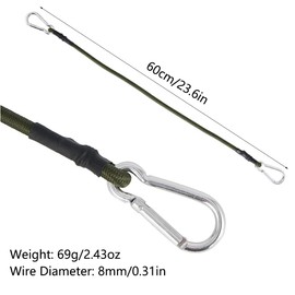 2 Pcs Bungee Cords, 60cm Heavy Duty Luggage Tie Downs with Carabiner Clips, Multi-Purpose Elastic Rope for Camping, Tarps, Bike Rack, Tent