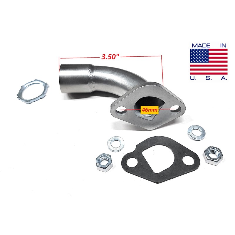 Short low profile Exhaust for Tillotson 212 hemi, Predator 212cc,