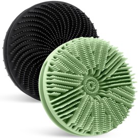 Silicone Body Scrubber, 2pcs Dual-Sided Silicone Loofah 2-in-1 Silicones Shower Scrubbers Exfoliating Body Scrubber for Women Men Soft Silicones Bath Shower Brush for All Skin Lather Well(Black&Green)