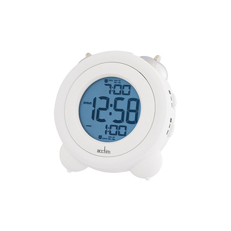 Acctim Vesper Multi Function Dual Loud Bell Alarm Clock Light