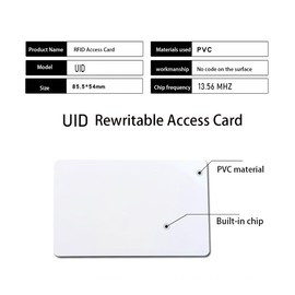 YAVIS 10pcs RFID Card 13.56MHz UID Editable, Readable, Rewritable Interchangeable Material PVC NFC 1K IC Card for Secure Input System