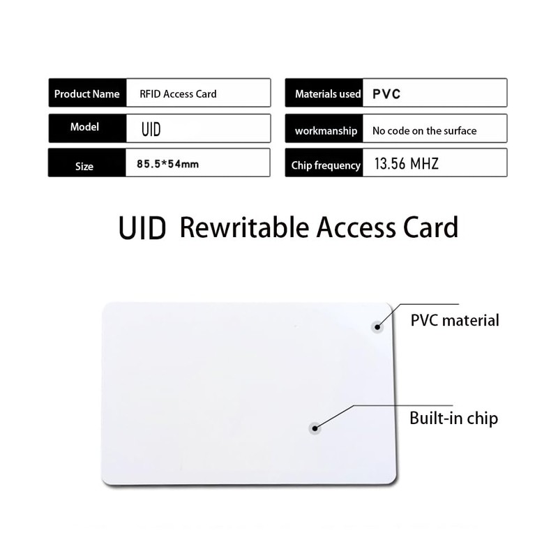 YAVIS 10pcs RFID Card 13.56MHz UID Editable, Readable, Rewritable Interchangeable