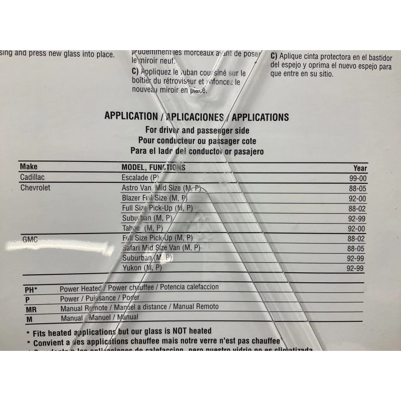 K Source 99055 Left Driver Side Door Mirror Glass