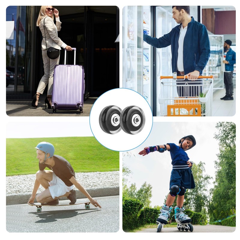 Pack of 4 Suitcase Castors Replacement Wheels, 50 x 18