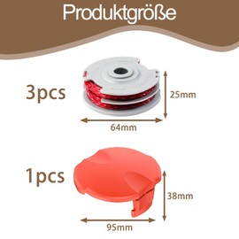 4 Pcs Strimmer Wire with 1 Reel Cover Double Autofeed Spools, Strimmer Spool Line 1.5mm 11m for FLY021/513937190, Replacement Compatible with CONTOUR 500 XT/POWER TRIM 500 XT/MINI TRIM/MULTI TRIM