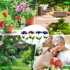 Viveta 4 Pack Flower Decorative Garden Stakes, Metal Flowers Outdoor