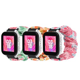 Astorgos 3pack Elastic Scrunchie Band Compatible with Gizmo Watch 3 2 1/Gabb Watch 3e 3 2 1/SyncUP Kids Watch Smartwatch, Strechy Loop Replacement Strap for Childrens, Multicolor C