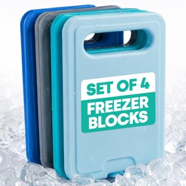LIVIVO 4-Pack Freezer Block - 160g Slim Ice Packs for Cool Bags - Reusable Cool Blocks, BPA Free Mini Lunch Box Ice Packs for School, Work, Picnics, Travel & Summer Days (Teal)