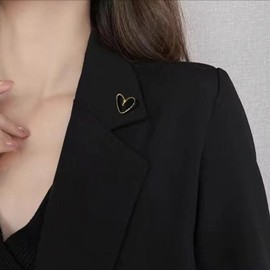 6PCS Gold Silver Heart Lapel Pins for Women, Dainty pins for Dress Scarf Bag Hat Pocket Cardigan Pin (Gold+Silver)