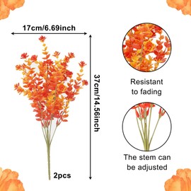 FOSDICK 2 Bundles Autumn Artificial Flowers, Autumn Fake Flowers, Autumnal Artificial Flower Bouquet, Autumn Decorations Fake Flower Bouquet for Thanksgiving Festival Garden Party Home Fireplace Decor