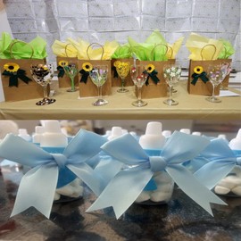 Luuao 50-Piece Sky Blue Premium Satin Ribbon Bows - 3.3 Inch Large Size Craft Bows for Gift Wrapping, Wedding Decor, Sewing & DIY Crafts (No Fade, Double Value)