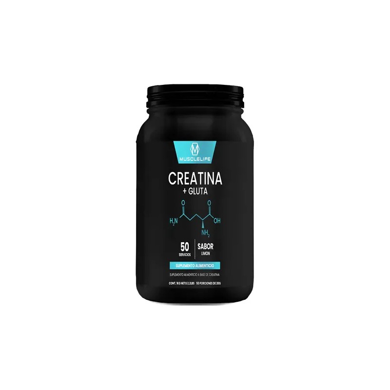 Creatina Glutamina Muscle Life En Polvo 1 Kg 50 Servicios