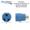 RecPro RV 30 Amp 4-Prong to 3-Prong Power Adapter |
