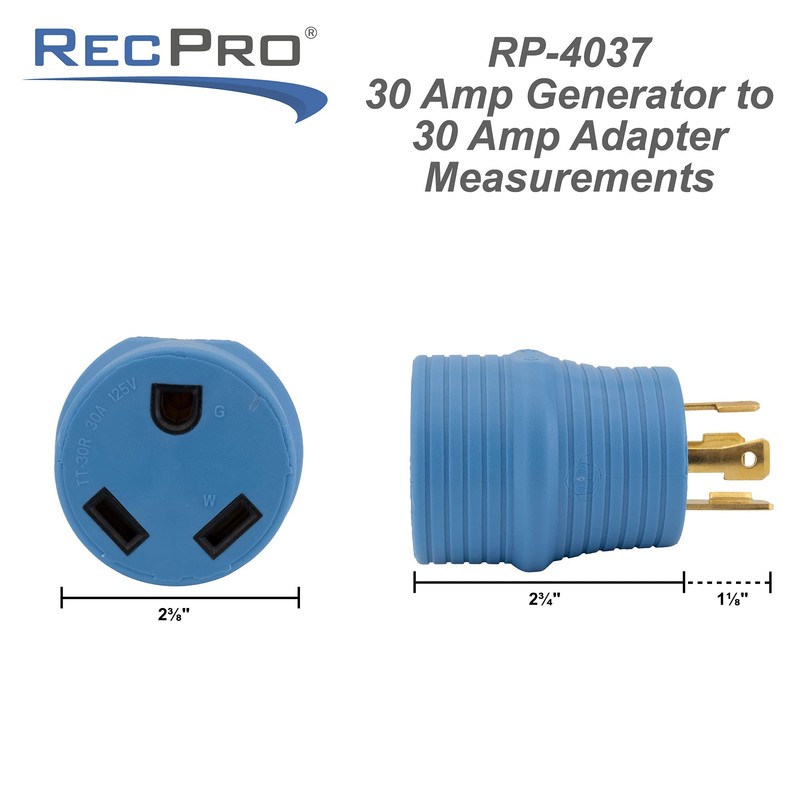 RecPro RV 30 Amp 4-Prong to 3-Prong Power Adapter |