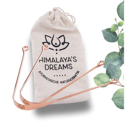 Himalaya`s Dreams® Ayurveda Zungenreiniger [ANTIMIKROBIELL] - Zungenschaber aus Kupfer als Alternative zu Edelstahl und Plastik - Zungenkratzer für ein perfektes Mundgefühl