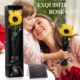 Touloube Sunflower Stabilized Real Eternal Flowers Gift Women Birthday Christmas Anniversary For Her, Gifts Mom Grandma Girlfriend Wife Sister, Mother's Day, Valentine's Day