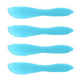 LINDEN SWEDEN Multi Purpose Spreaders | Versatile Butter Knife for Soft Cheese or Frosting | Safe for Kids | BPA-Free | Dishwasher-Safe | 2 Packs with 2 Spreaders Each | Made in Sweden | Light Blue