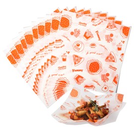 Fit Meal Prep [250 Sheets] 12x12" Deli Paper Sheets, Orange Dry Waxed Paper, Waterproof Sandwich Wrapping, Grease-Proof Wax Paper for Food Basket, Picnic, Barbecue, Restaurants, Burgers, Fries