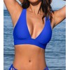 CUPSHE Women's Bikini Top V Neck Triangle Top Wide Straps