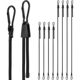 Amylove 8 Pcs 40" & 80" Adjustable Bungee Cords with Hooks, Easy to Adjust Black Bungee Rope UV Resistant for Cargo, Luggage, Roof Rack, Camping, Bike