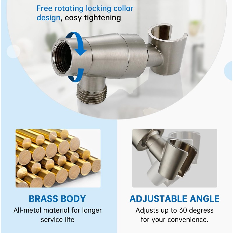 G-Promise Metal Shower Head Holder for Hand Held, Adjustable Bracket,