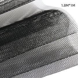 1 Meters High Hardness Resin Net Mesh Fabric 1.8 Meters Wide Bridal Mesh Veil Material Black Netting Fabric for Wedding Hat Accessories