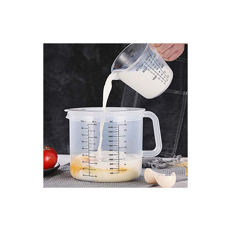 PRATYAHARA Plastic Ounce Measuring Cups and Mixing Pitcher for Baking
