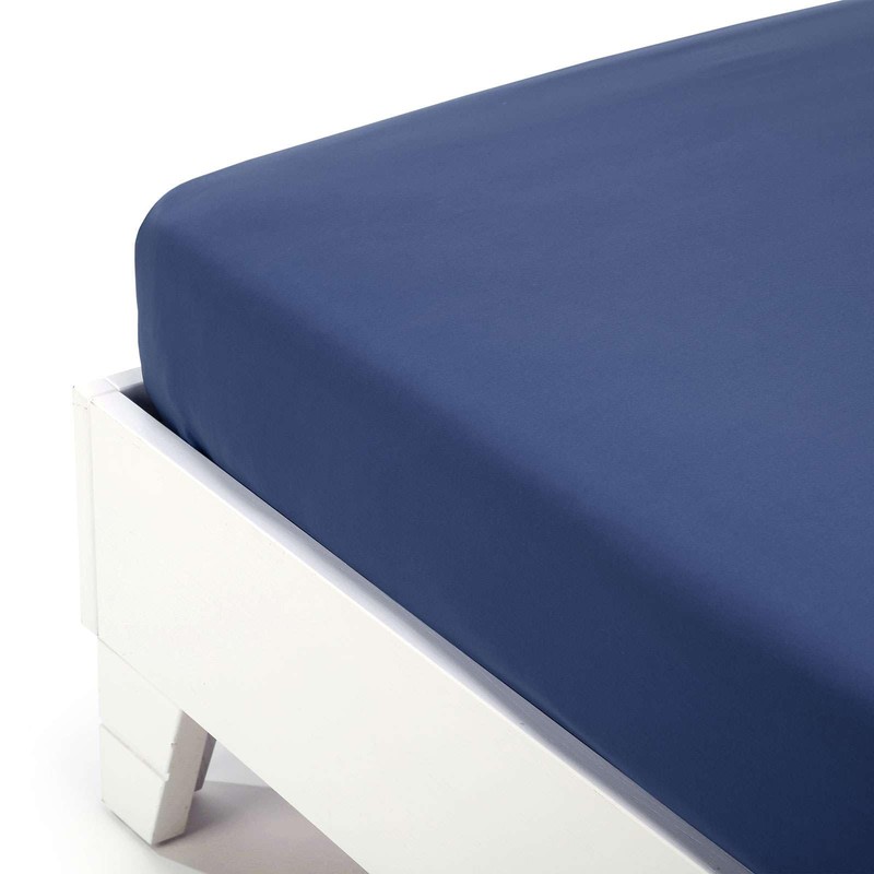 Caleffi Bottom Sheet, Cotton, Blue, Single