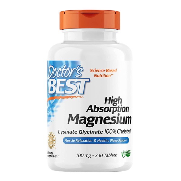 Doctor's Best High Absorption 100% Chelated Magnesium - 240 tablets