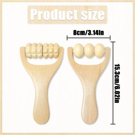 WELANE Wooden Massager Roller, 2 PCS Portable Massage Tools for Legs, Arms and Feet