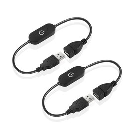 GINTOOYUN LED Touch Inline Dimmer Switch 5V 3A USB Male to Female Controller Switch Power Cord Connector for LED Strip，LED Desk Lamp，Light ETC 30cm/11.8inch