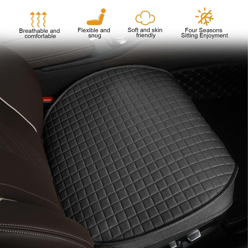 HZEL Front Car Seat Cover, 2PCS Anti-Slip Fully Wrapped Driver